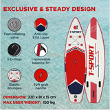 Paddle Board Gonflable Rouge SUP 10'6"