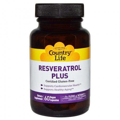 Resveratrol Plus, 60 Vegan Caps - Country Life - welzo