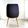 2x Black Velvet Dining Chairs – Riviera Luxury with Gold Legs & Curved Back Design