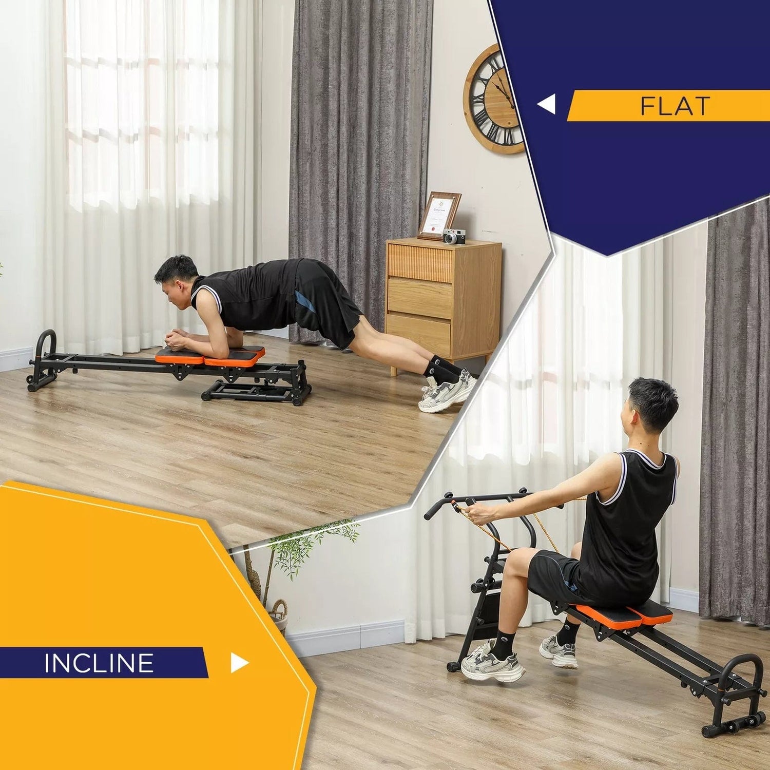 Home Reformer Pilates Machine Home Flat or Incline Use High Quality Foldable Welzo