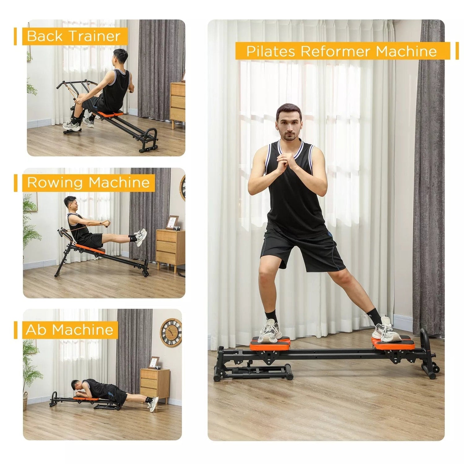 Home Reformer Pilates Machine Home Flat or Incline Use High Quality Foldable Welzo