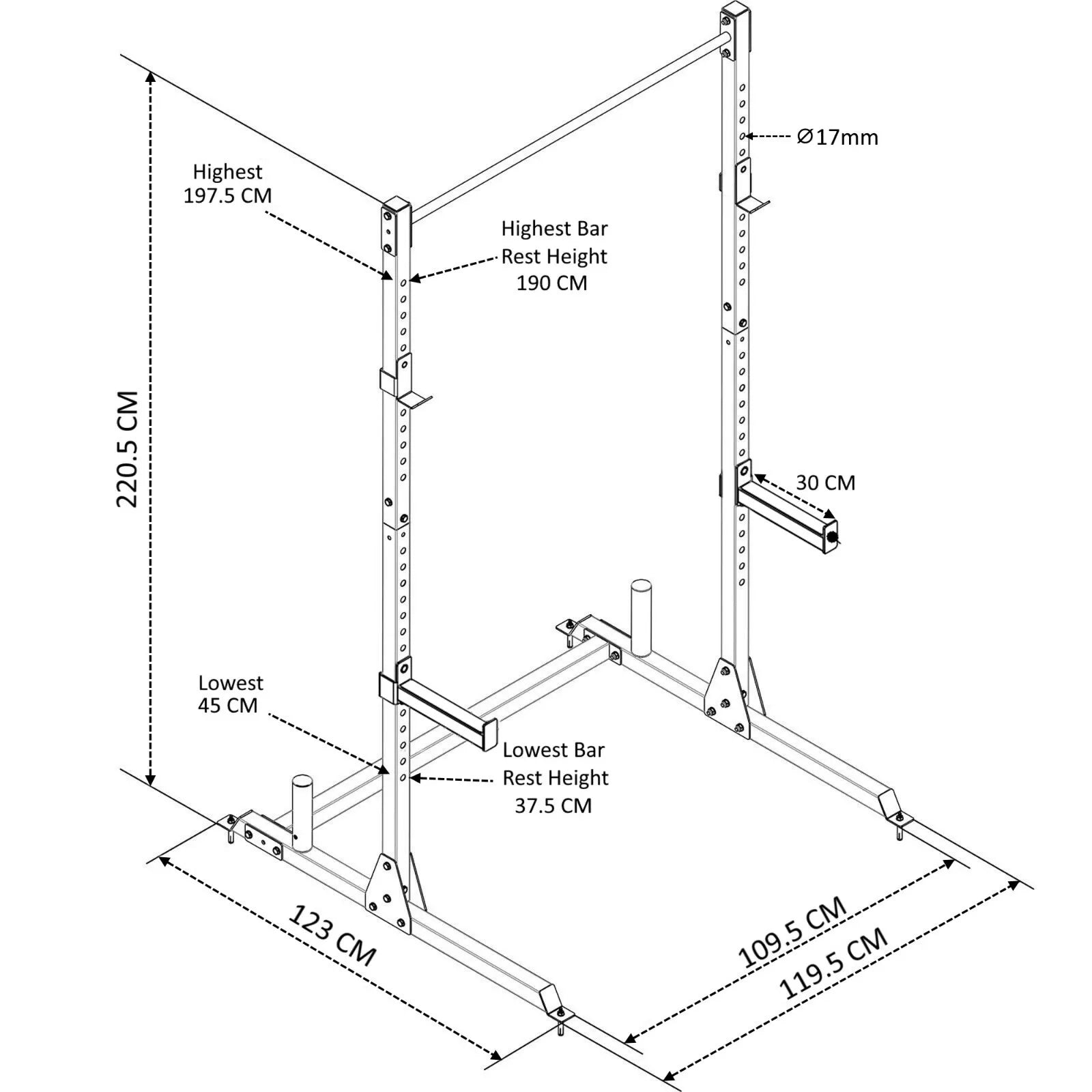 LifeFit Squat Rack με λειτουργικό εκπαιδευτή-Cage Heavy-Duty για την κατάρτιση δύναμης 800lbs
