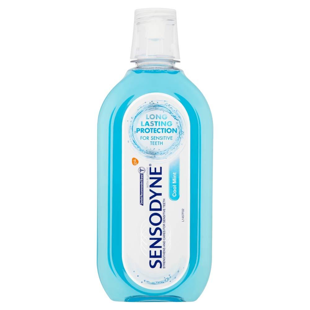 Sensodyne Cool Mint Fluoride Mouthwash Alcohol Free 500ml - welzo