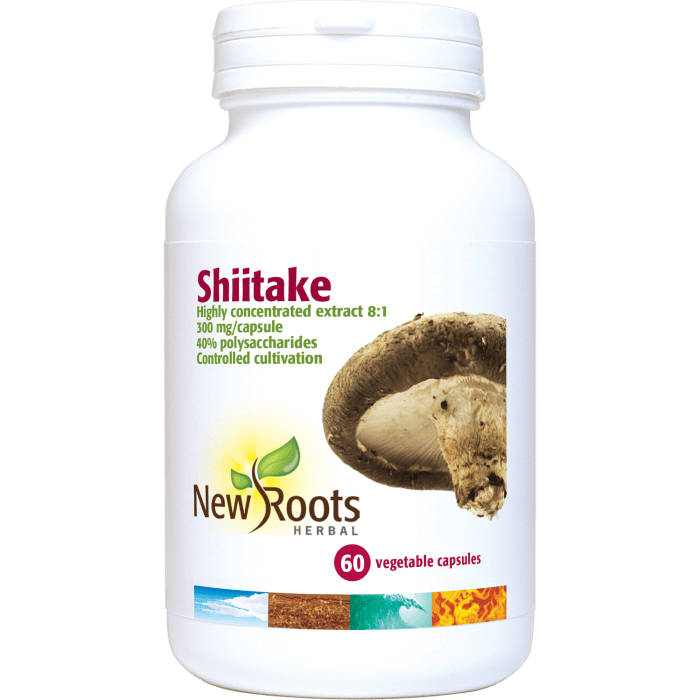 New Roots Herbal Shiitake 300 mg – 60 капсули – изображение 2