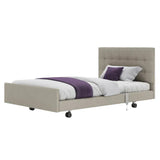 Cama de perfil eléctrico tapizado de confort de Signature - Cama de atención domiciliaria ajustable con cabecera y control de altura personalizado