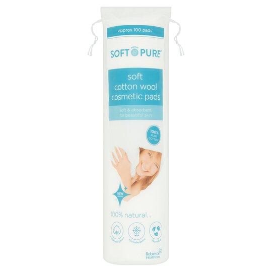Soft and Pure Soft Cotton Wool Cosmetic Pads Pack of 100 - welzo
