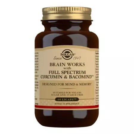 Solgar Brain Works with Full Spectrum Curcumin & BacoMind 60 Capsules