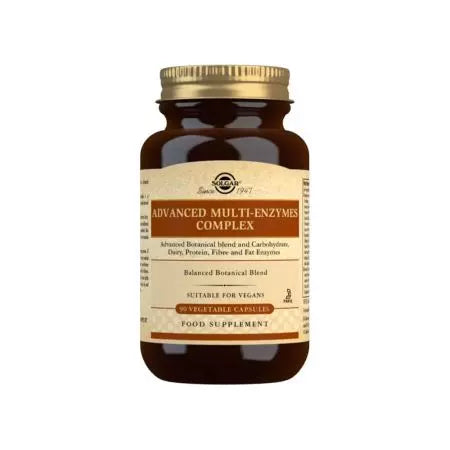 Solgar Advanced Multienzyme Complex Cápsulas de vegetais de 90