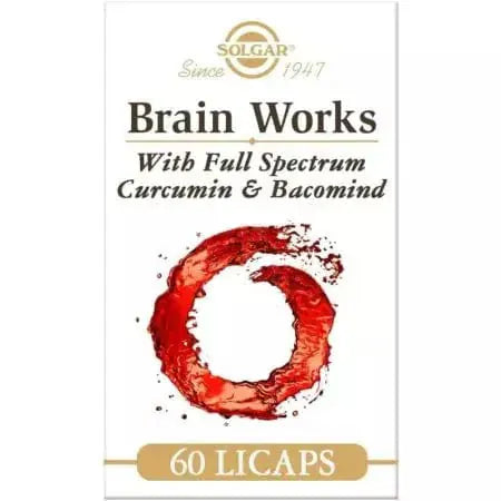 Solgar Brain Works with Full Spectrum Curcumin & BacoMind 60 Capsules