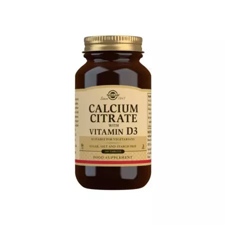 Citrate de calcium Solgar avec comprimés de vitamine D3 Pack de 240