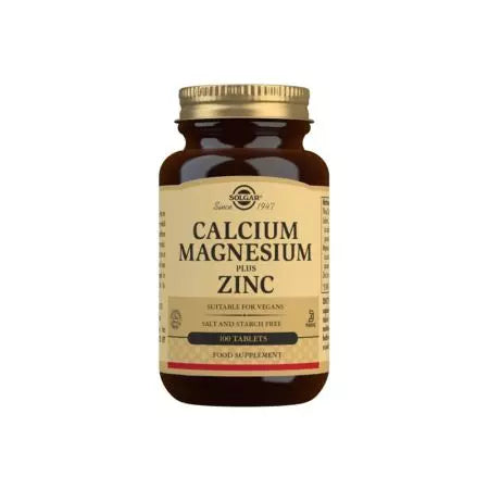 Solgar calcium magnesium plus zink tabletter pakke på 100