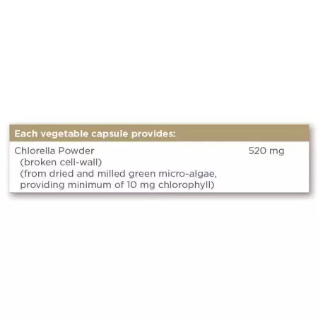 Solgar Chlorella 520 mg Cápsulas vegetais pacote de 100