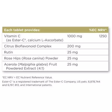 Solgar esterc más 1000 mg de tabletas de vitamina C paquete de 30