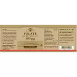 Солгар фолат (като метафолин) 400 ug таблетки