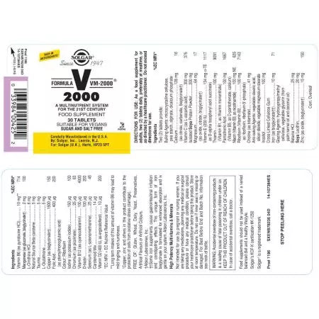 Solgar -Formel VM2000 Tabletten Pack von 60