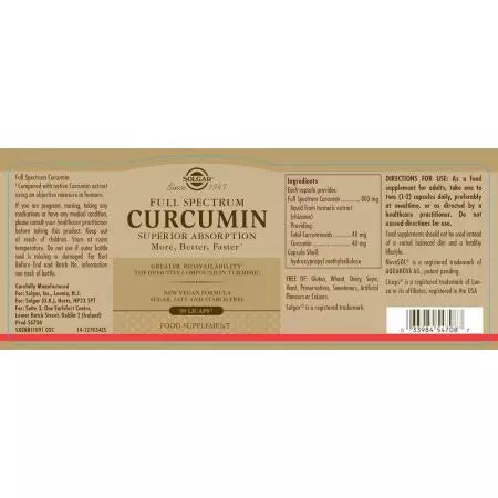 Solgar Full Spectrum Curcumin 30 Licapsules