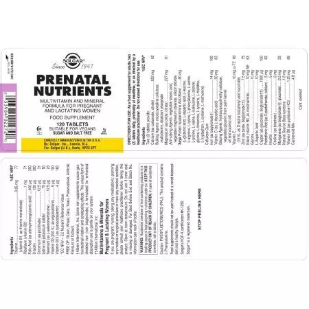 Solgar Prenatal Nutrients Tablets Pack 120