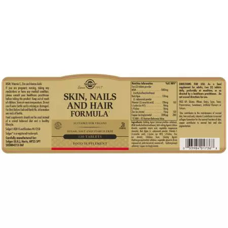 Solgar Skin, Nails and Hair Tablets pachet de 120