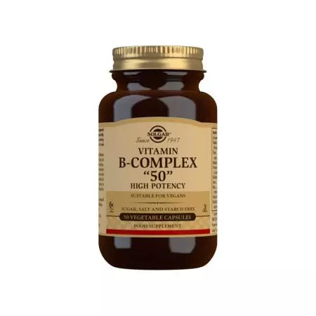 Solgar Vitamina BCOMPLEX 50 Cápsulas de vegetales de alta potencia Paquete de 50