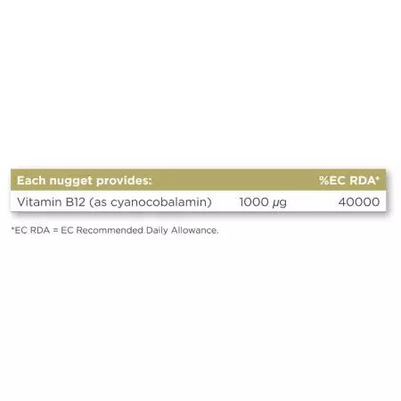 Solgar Vitamin B12 1000 UG Pacchetto di pepite masticabili sublinguali di 100