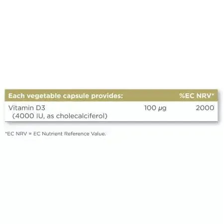 Solgar Vitamin D3 (Cholecalciferol) 4000 IU (100 ug) Gemüsekapseln
