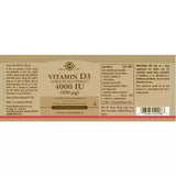 Solgar Vitamin D3 (Cholecalciferol) 4000 IU (100 ug) Gemüsekapseln
