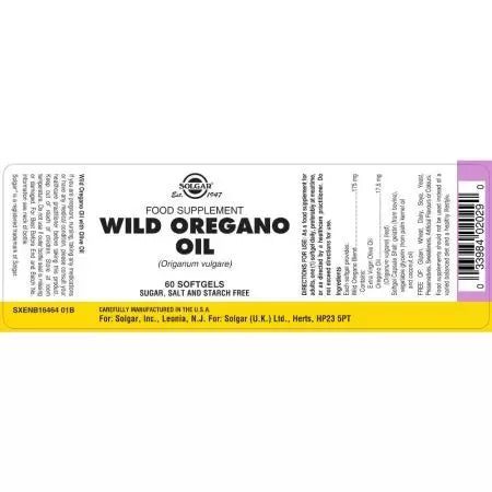 Solgar Wild Oregano Oil Softgels Pack 60