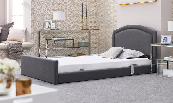 Solo -Komfortprofilierungsbett - Ultra niedrig einstellbares Elektrobett mit Autoregression für Demenz und häusliche Pflege (bis zu 33 ¾ Stein)