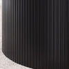 Sombra Round Black Couchtisch - geriffelter Holzkorn -Effekt, 100 cm breit, keine Baugruppe erforderlich