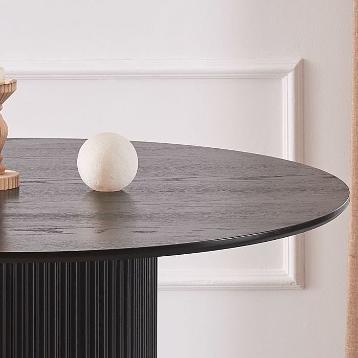 Sombra Round White Dining Table - 120cm, φαινόμενο κόκκων ξύλου με σταθμισμένη βάση (αντίγραφο)