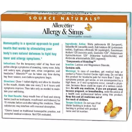 Source Naturals Allercetiiniallergia ja sinus 48 tablettit