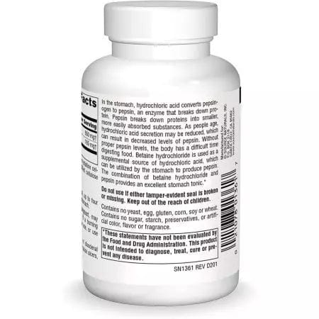 Source Naturals Betaine HCI 650mg 90 Tablets