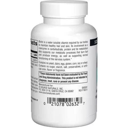 Source Naturals Biotin 10,000mcg 60 Tablets