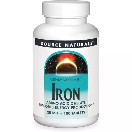 Source Naturals Iron 25 mg 100 comprimés