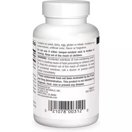 Source Naturals Iron 25mg 100 Tablets