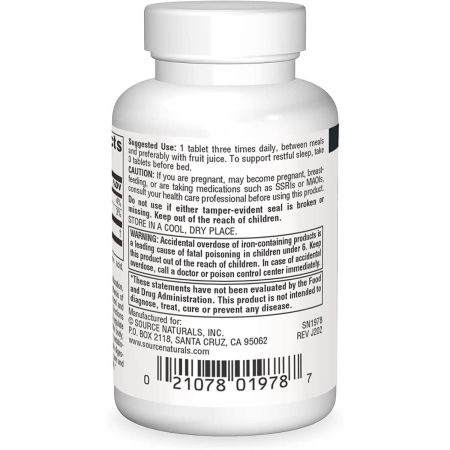 Sursă naturale ltryptophan 500mg 30 tablete