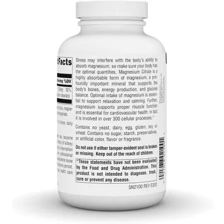 Fuente Naturals Magnesium Citrate 133mg 180 cápsulas