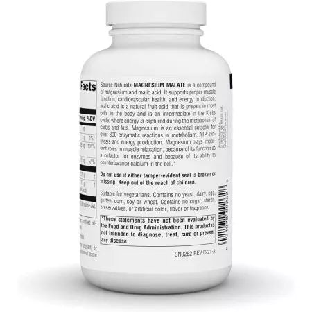 Fonte Naturals Magnesium Malate 1250mg 180 comprimidos