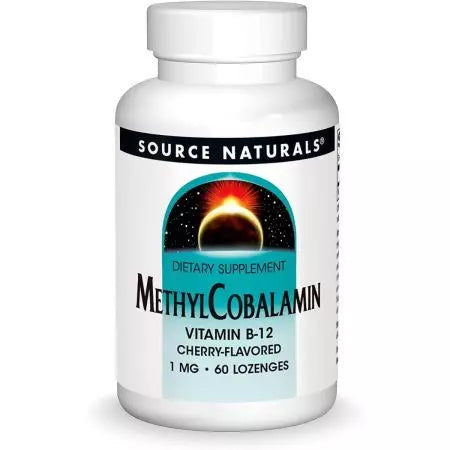 Source Naturals méthylcobalamine vitamine B12 1mg 60 passes à la cerise aromatisée