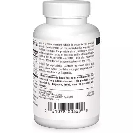 Source Naturals Zinc 50mg 100 Tablets