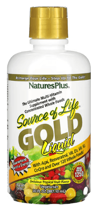 Source of Life, Gold Liquid, Tropical Fruit, 30 fl oz - NaturesPlus - welzo