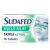 Sudafed Mucus Relief Triple Action Tablets Pack of 16 - welzo