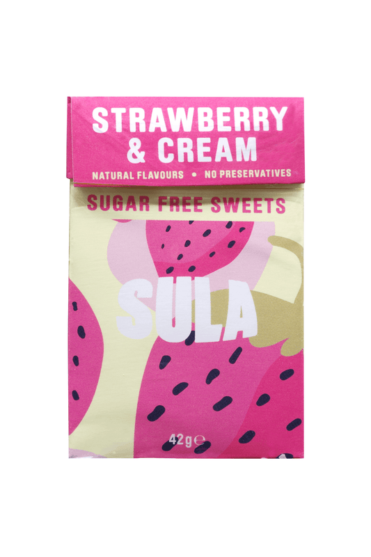 Sula Sugar Free Sweets Strawberry & Cream 42g - welzo