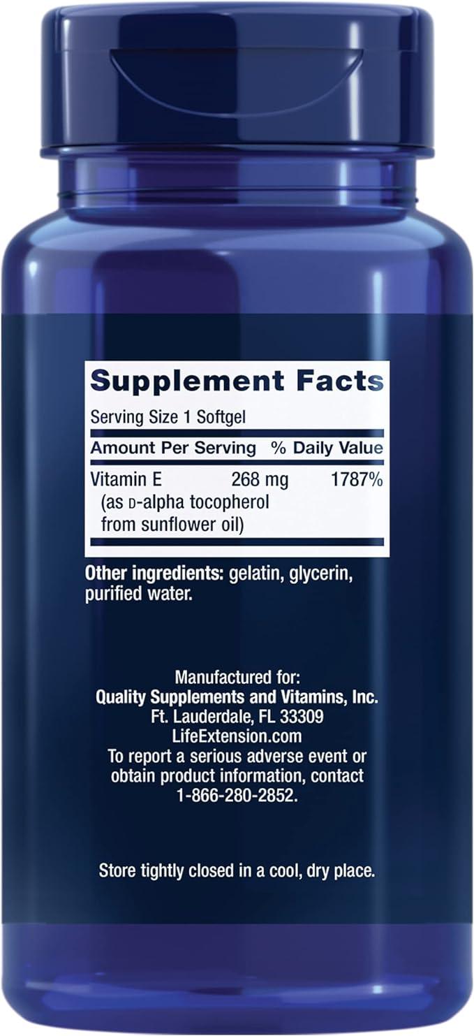 Super Vitamin E, 400 IU (268mg), 90 softgels - Life Extension - welzo