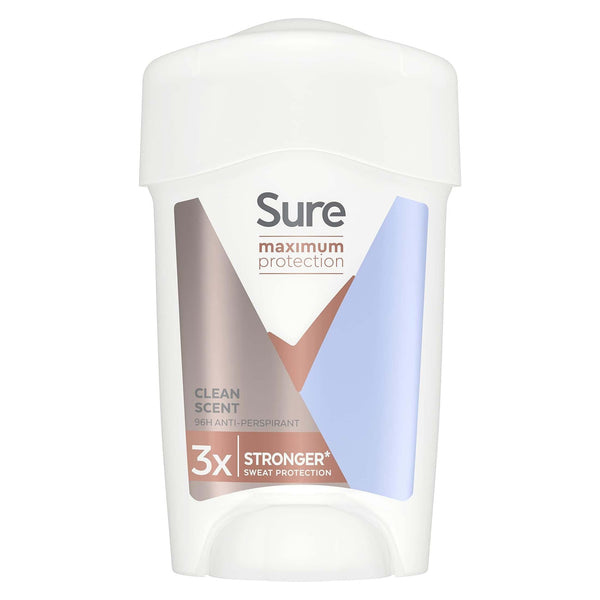 Sure Maximum Protection Clean Scent Antiperspirant Stick 45ml - welzo