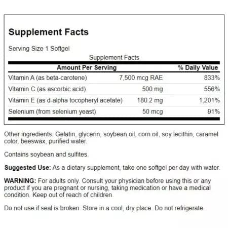 Swanson ACES Vitamin A, C, E & Selenium 60 Softgel