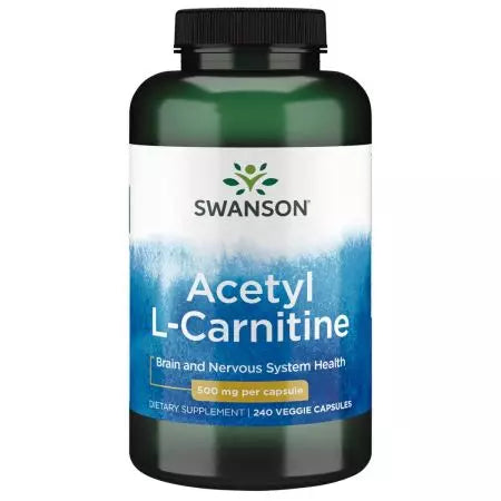 Swanson acetil lcarnitine 500 mg 240 daržovių kapsulės