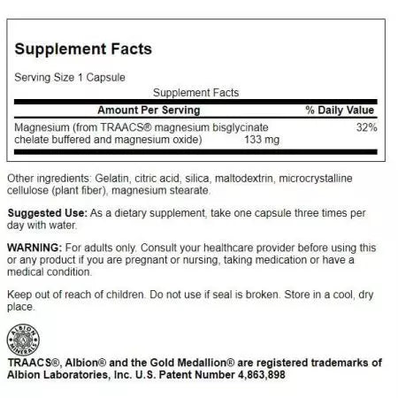 Swanson Albioni magneesium 133 mg 90 kapslit