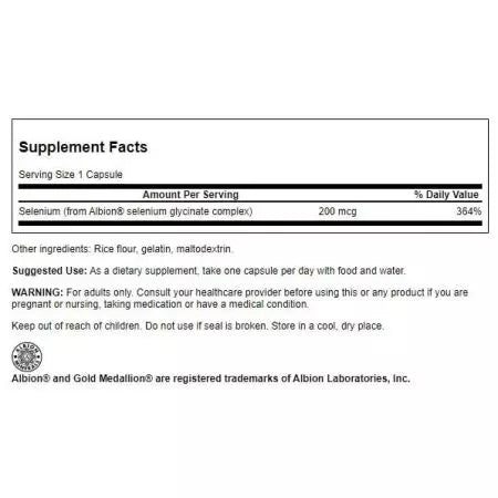 Swanson Albion Selenium Complex 200 mcg 90 kapslar