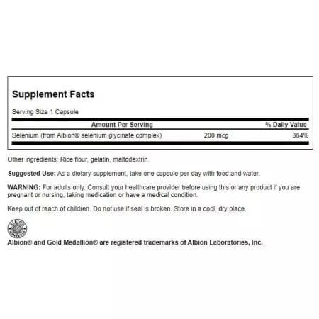 Swanson Albion Selenium Complex 200 mcg 90 Capsules